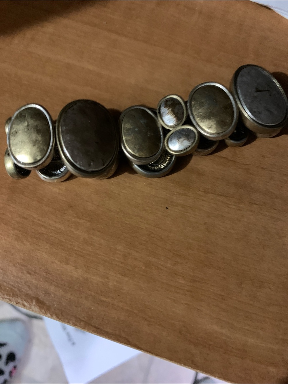 Antique Multi-Oval  Oxidized Mixed Metal Bracelet